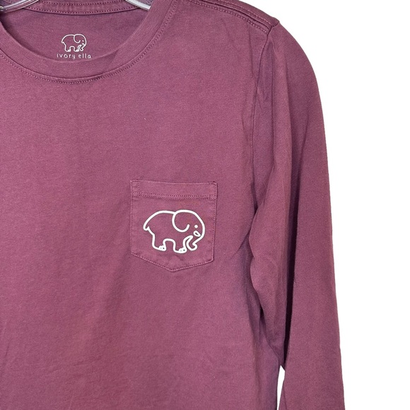 Ivory Ella T Shirt Womens Long Sleeve Tee Basketball Save The Elephant Red Small - Picture 2 of 5